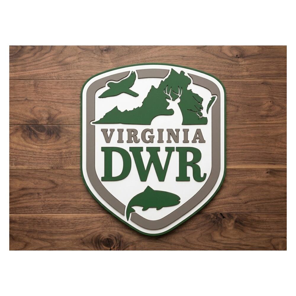 Virginia Department of Wildlife Resources Sign DWR DNR Hunt Fish Camp Trail